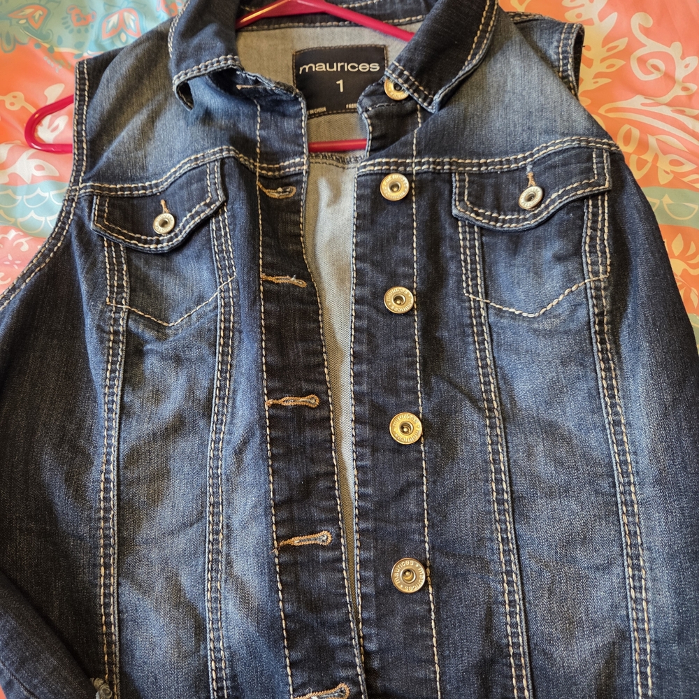 Maurices Denim Vest with Button Details